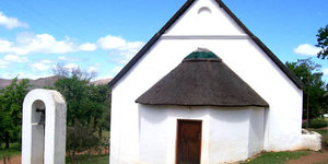 Historic Moravian church bult in 1865 by 60 workmen and 200 young girls.  Still boasts its original clock whcih was donated from Germany.
